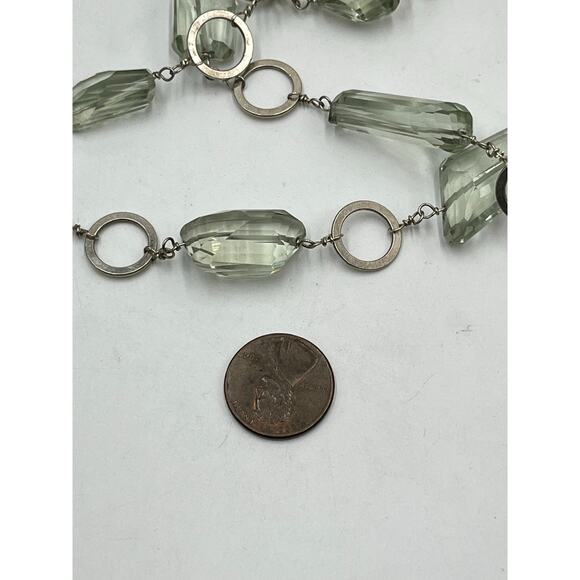 Vintage 925 Sterling Silver Natural Aquamarine Necklace 18" 41g March Birthstone - Picture 7 of 10